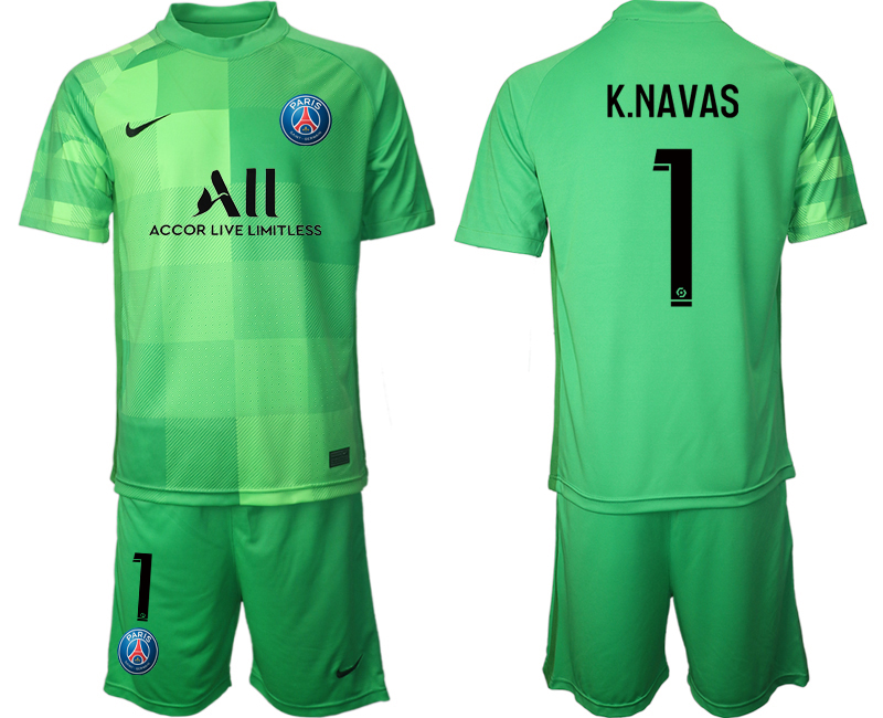 Men 2021-2022 Club Paris St German green goalkeeper #1 Soccer Jersey->paris st german jersey->Soccer Club Jersey